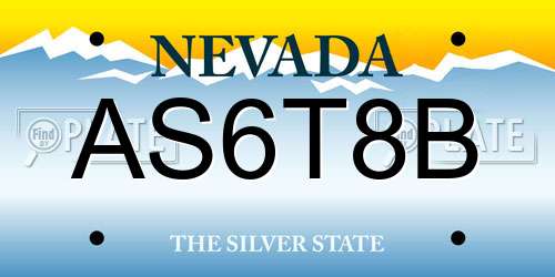 AS6T8B Nevada License Plate