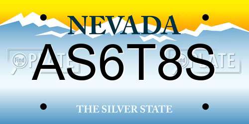 AS6T8S Nevada License Plate