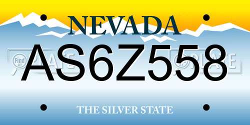 AS6Z558 Nevada License Plate