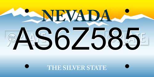 AS6Z585 Nevada License Plate