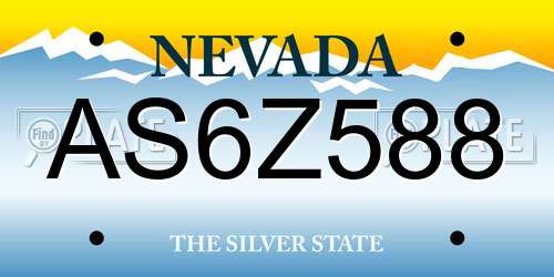 AS6Z588 Nevada License Plate