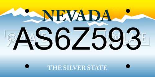 AS6Z593 Nevada License Plate