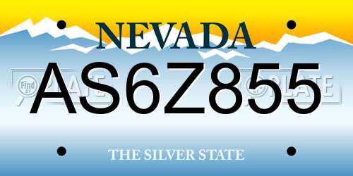 AS6Z855 Nevada License Plate
