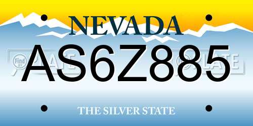AS6Z885 Nevada License Plate