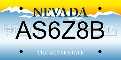 AS6Z8B Nevada License Plate