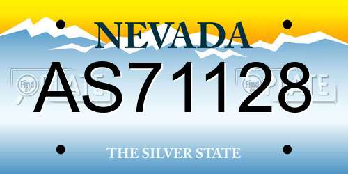 AS71128 Nevada License Plate