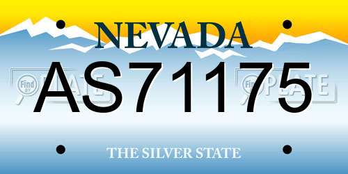 AS71175 Nevada License Plate