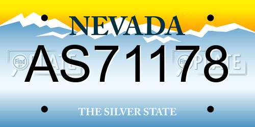 AS71178 Nevada License Plate