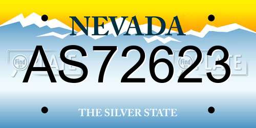 AS72623 Nevada License Plate