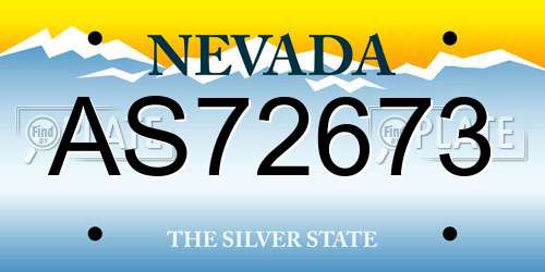 AS72673 Nevada License Plate