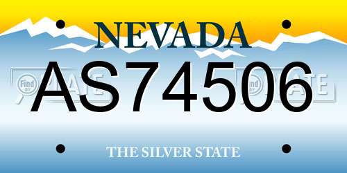 AS74506 Nevada License Plate