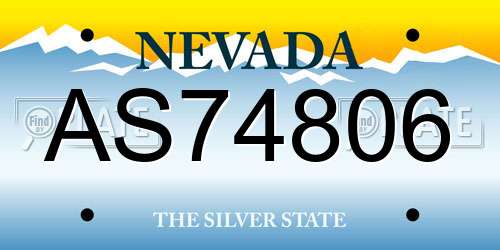 AS74806 Nevada License Plate