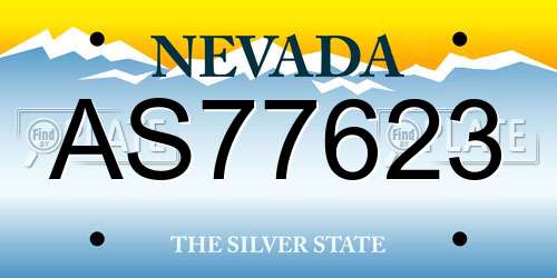 AS77623 Nevada License Plate