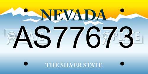 AS77673 Nevada License Plate