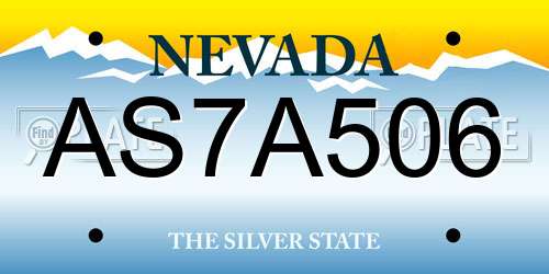 AS7A506 Nevada License Plate