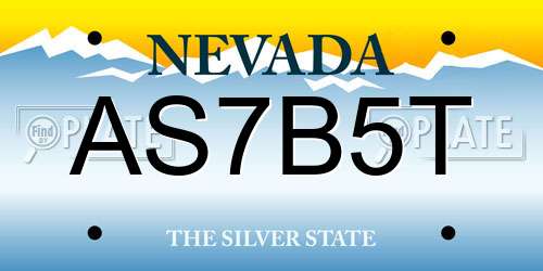 AS7B5T Nevada License Plate