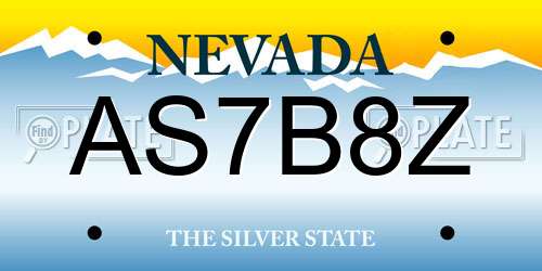 AS7B8Z Nevada License Plate