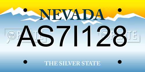 AS7I128 Nevada License Plate