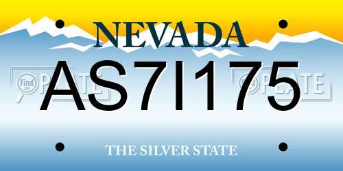 AS7I175 Nevada License Plate
