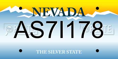 AS7I178 Nevada License Plate
