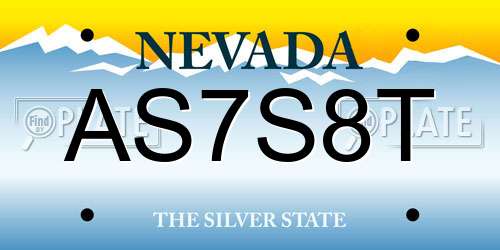 AS7S8T Nevada License Plate