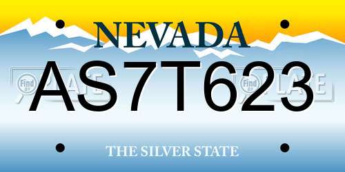 AS7T623 Nevada License Plate