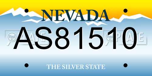 AS81510 Nevada License Plate