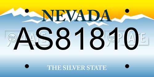 AS81810 Nevada License Plate