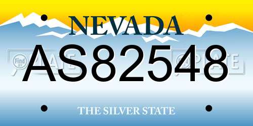 AS82548 Nevada License Plate