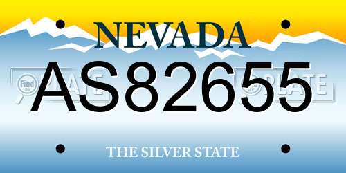AS82655 Nevada License Plate