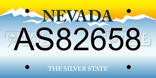 AS82658 Nevada License Plate
