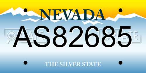 AS82685 Nevada License Plate