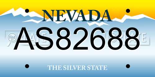 AS82688 Nevada License Plate