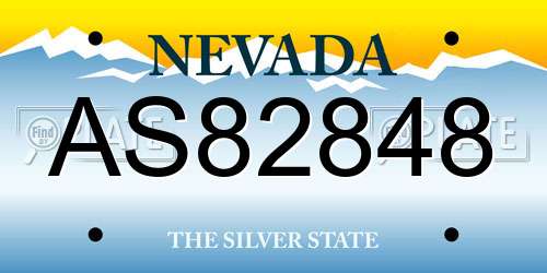 AS82848 Nevada License Plate