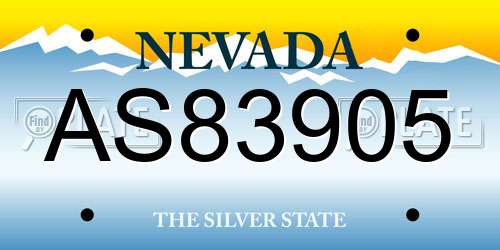 AS83905 Nevada License Plate
