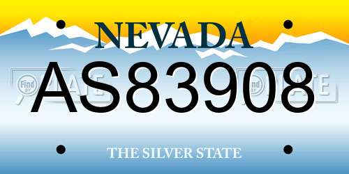 AS83908 Nevada License Plate