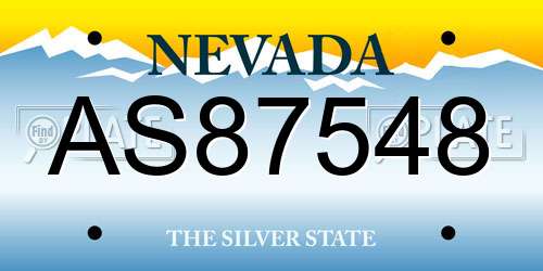 AS87548 Nevada License Plate