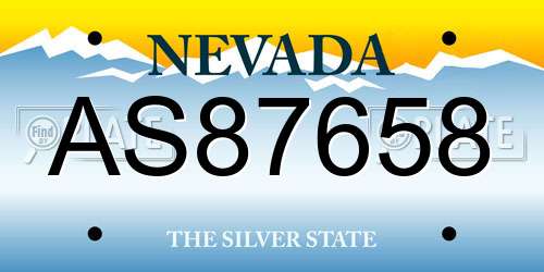 AS87658 Nevada License Plate