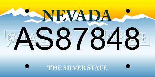 AS87848 Nevada License Plate