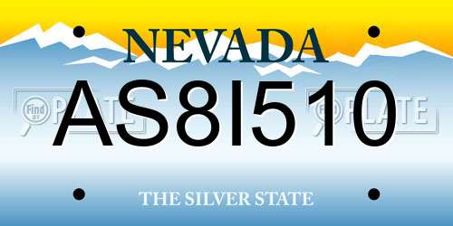 AS8I510 Nevada License Plate