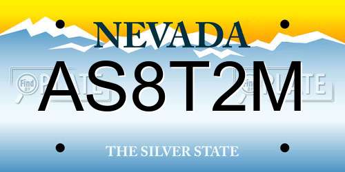 AS8T2M Nevada License Plate