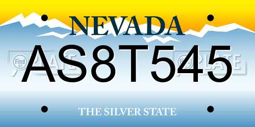 AS8T545 Nevada License Plate