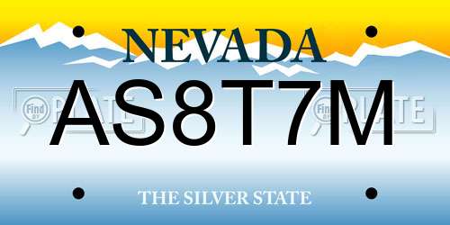 AS8T7M Nevada License Plate