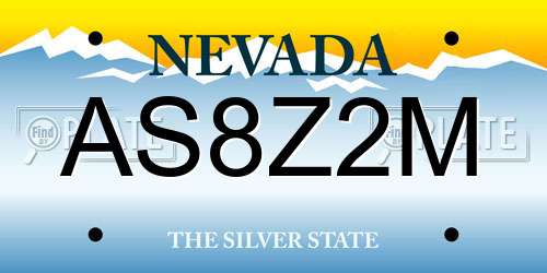 AS8Z2M Nevada License Plate