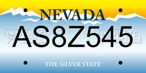 AS8Z545 Nevada License Plate