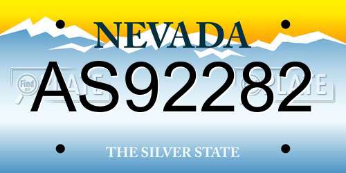 AS92282 Nevada License Plate