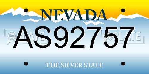 AS92757 Nevada License Plate