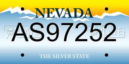 AS97252 Nevada License Plate