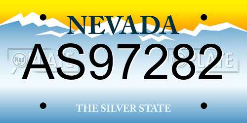 AS97282 Nevada License Plate