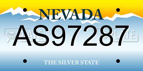 AS97287 Nevada License Plate